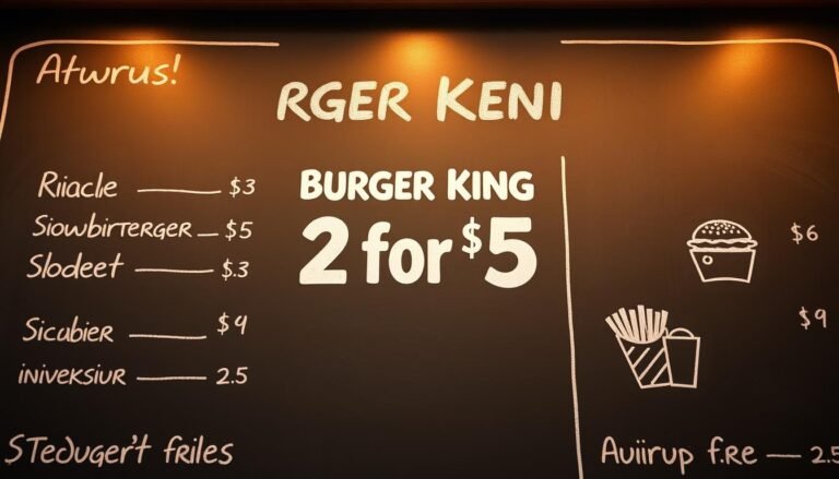 burger king menu prices 2 for $5