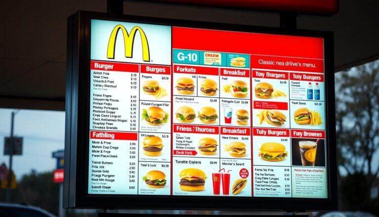 mcdonald's drive thru menu